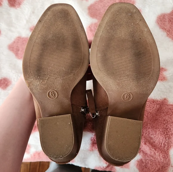 Brown Ankle Boots Low Heel - Picture 2 of 6